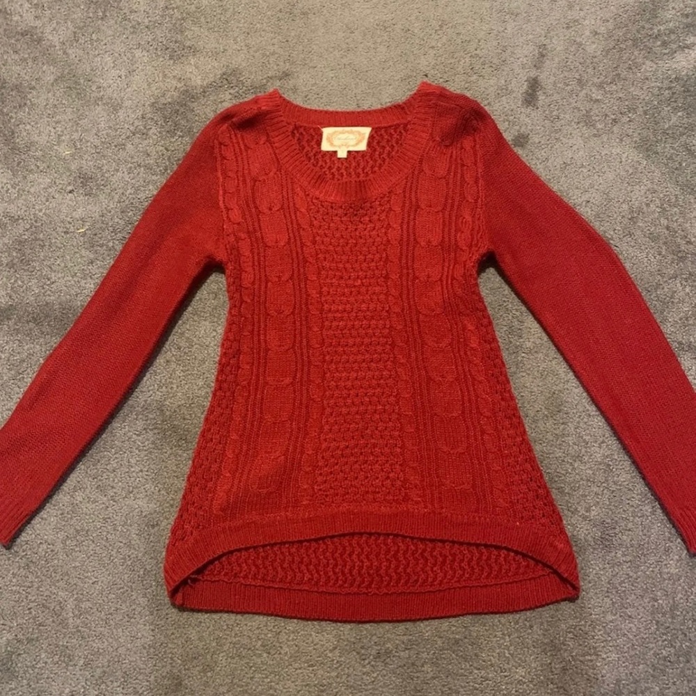 Red knit sweater